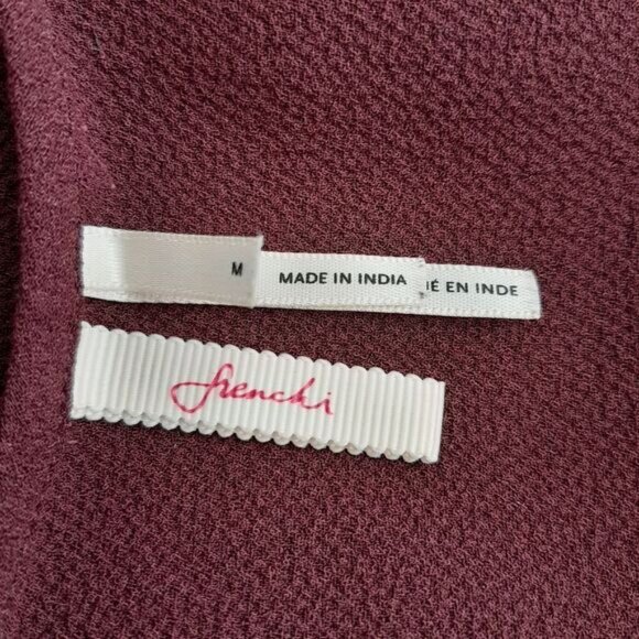 FRENCHI Scoop Neck Light Tank Top Ruffle Hem Burgundy Sz M - Picture 9 of 10